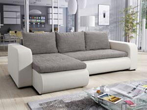 Nurgadiivan BONIKO-ekoskóra Soft 017 (biała) + Lawa 05
