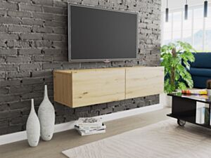 Seinale kinnituv telerilaud CLAUDE CRTV120-dąb artisan