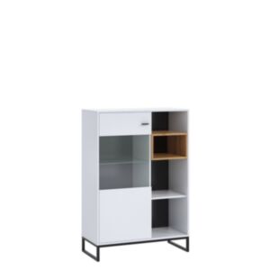 Vitriinkapp OLIER WIT90 OL10-biały / biały + dąb artisan